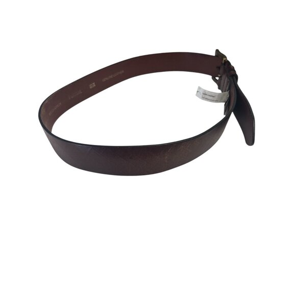 Fossil Mens Brown Genuine Leather Belt With Brass Buckle - Size 32 - Picture 4 of 10